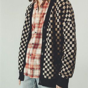 Other. Black and White Checkered Cardigan. Size small. Oversized